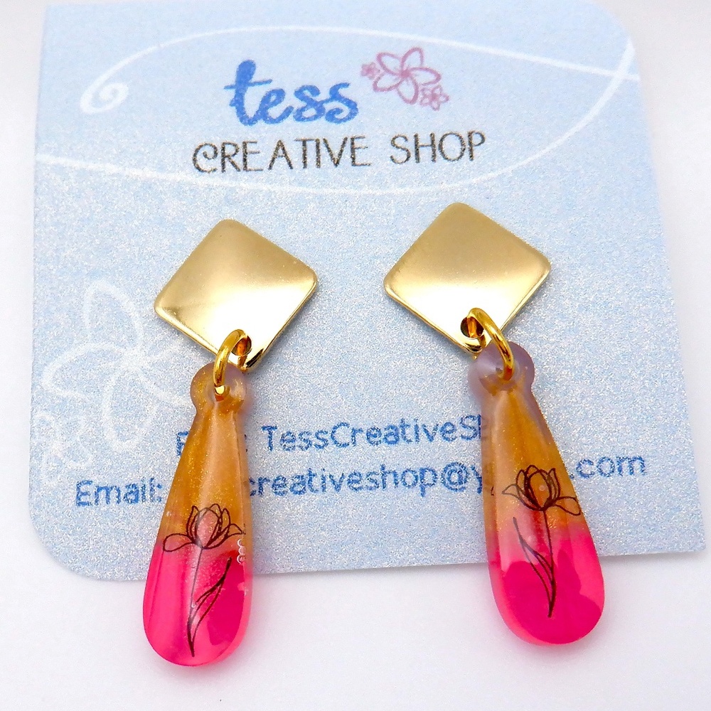Small Dainty Resin Earrings NEW